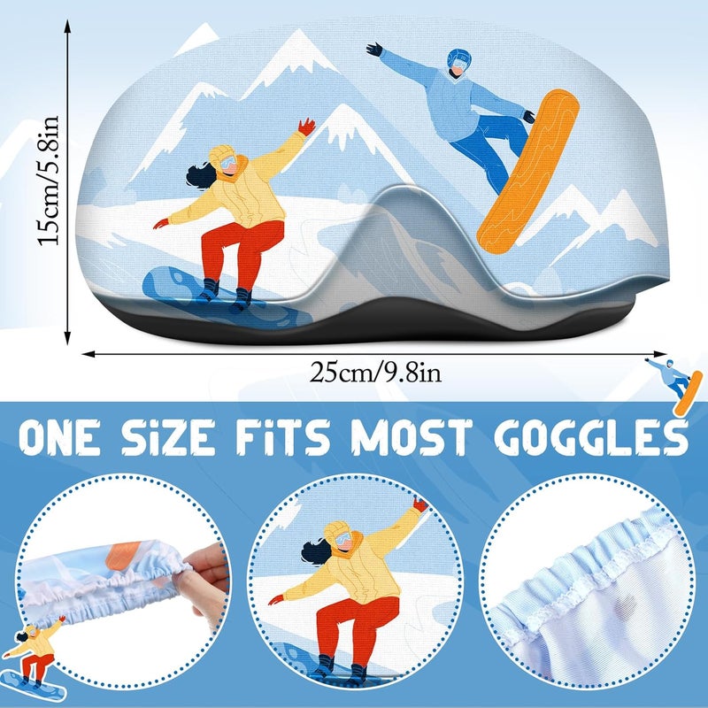Haull 6 Pcs Ski Snowboard Goggle Cover Protectors Microfiber Protective Cover Sleeve Ski Goggle Case for Travel Storage - Image 2
